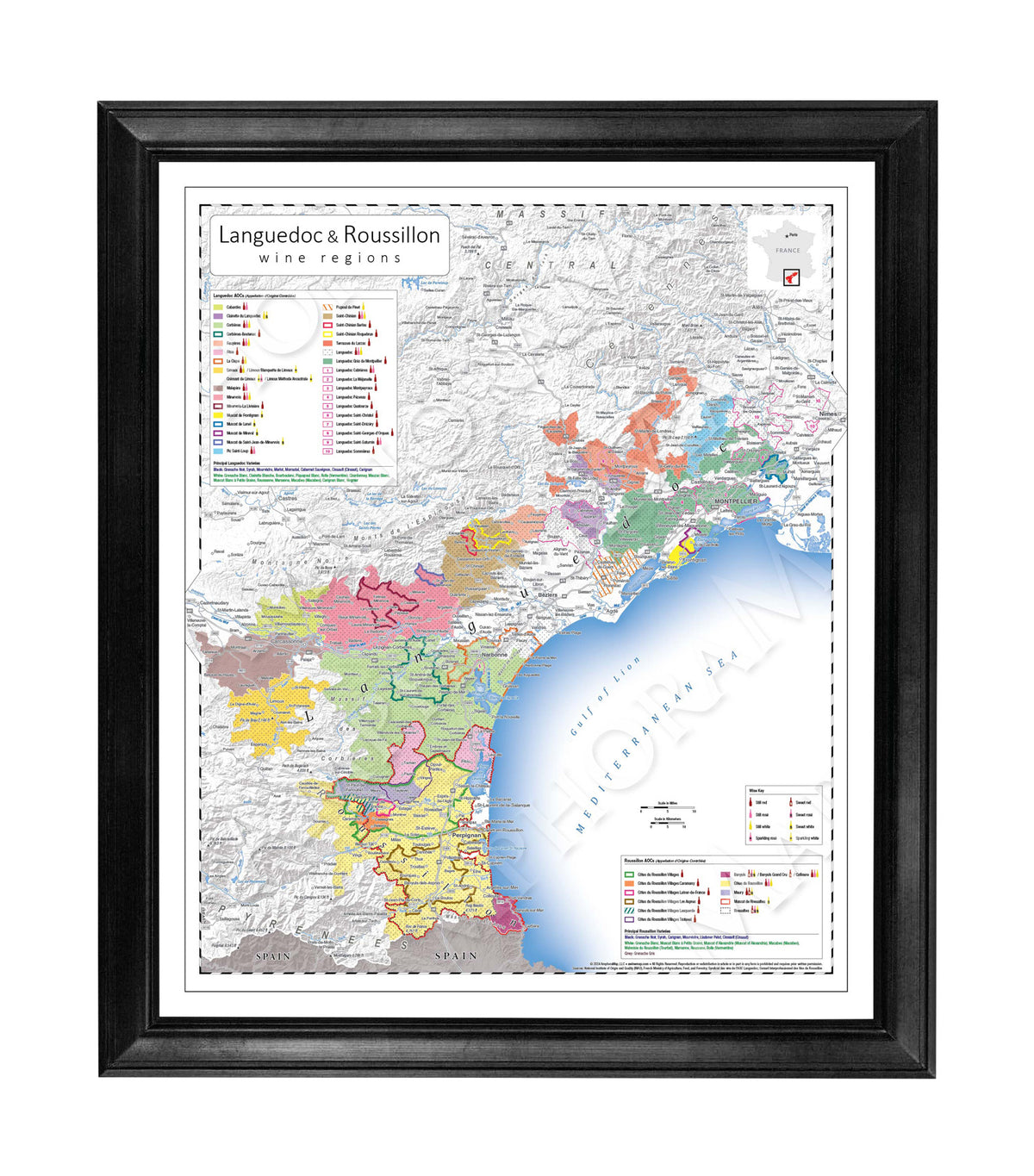 Languedoc and Roussillon Wine Map
