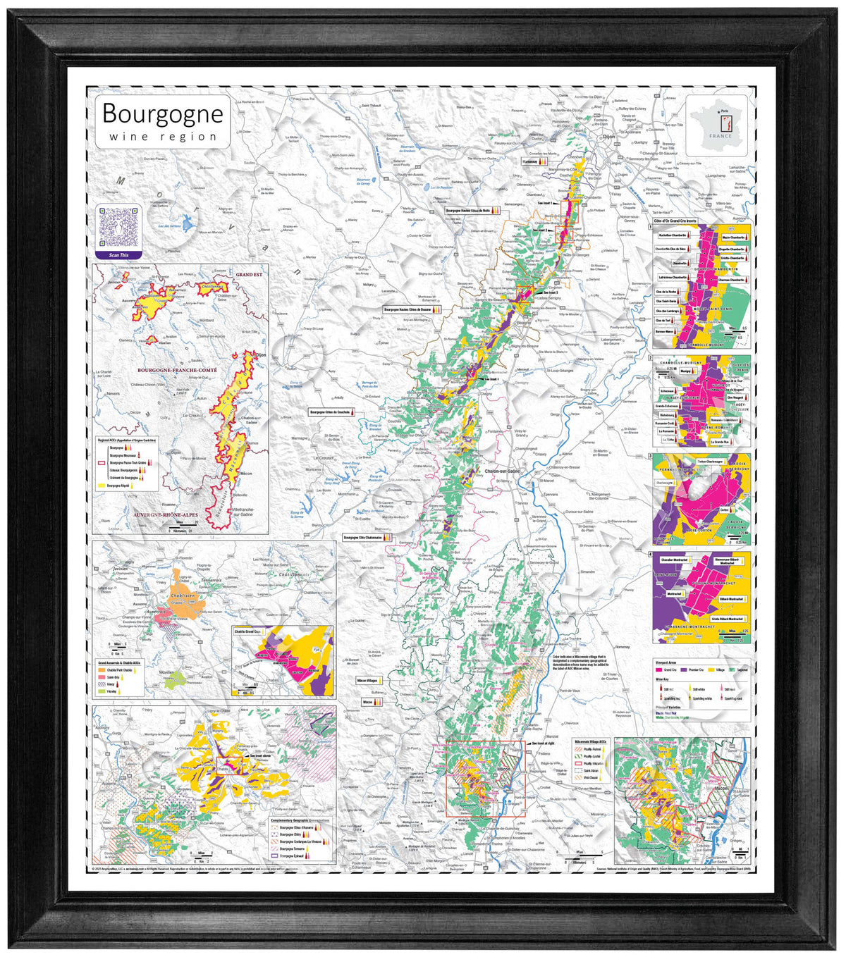 Bourgogne Wine Map