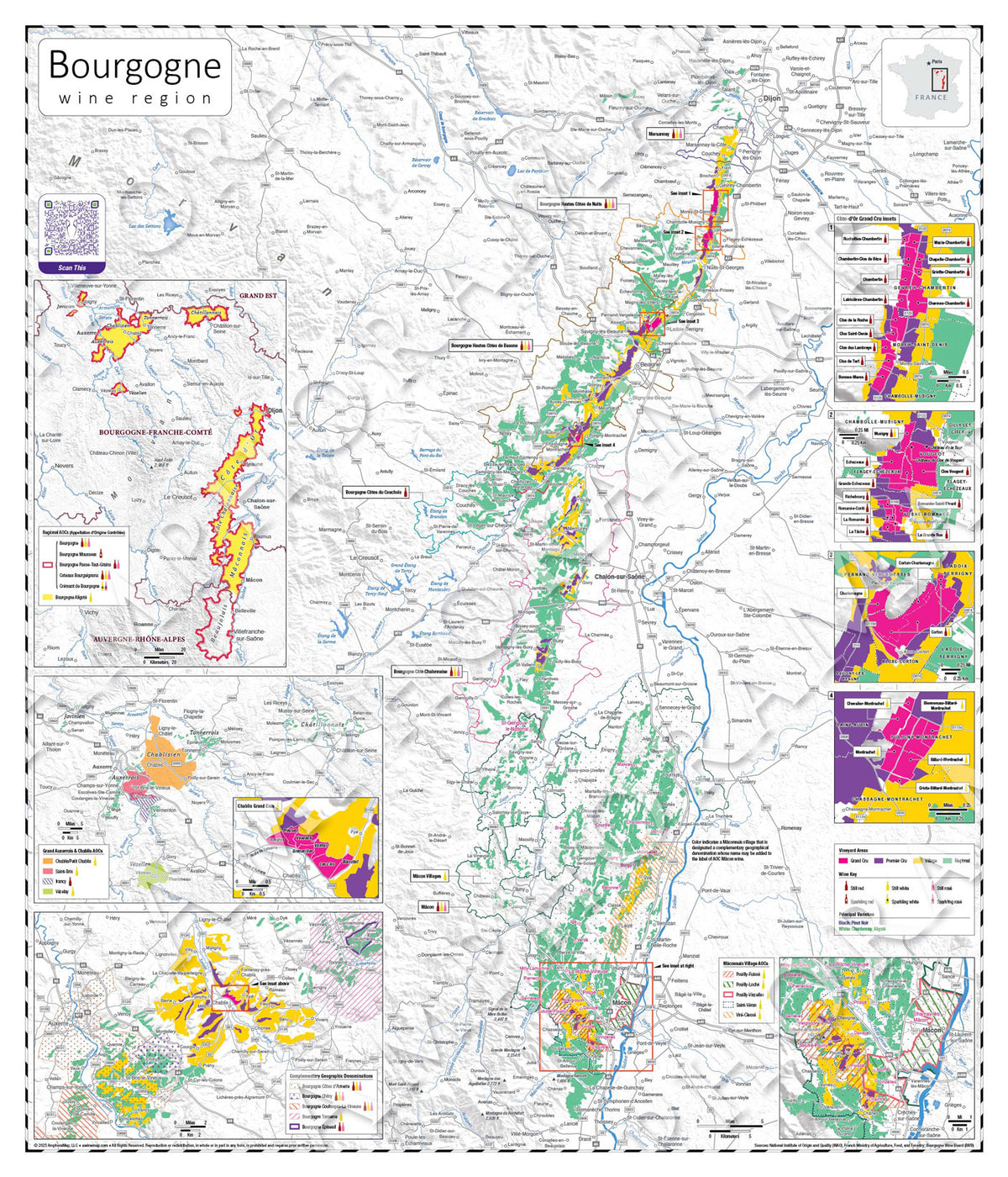 Bourgogne Wine Map