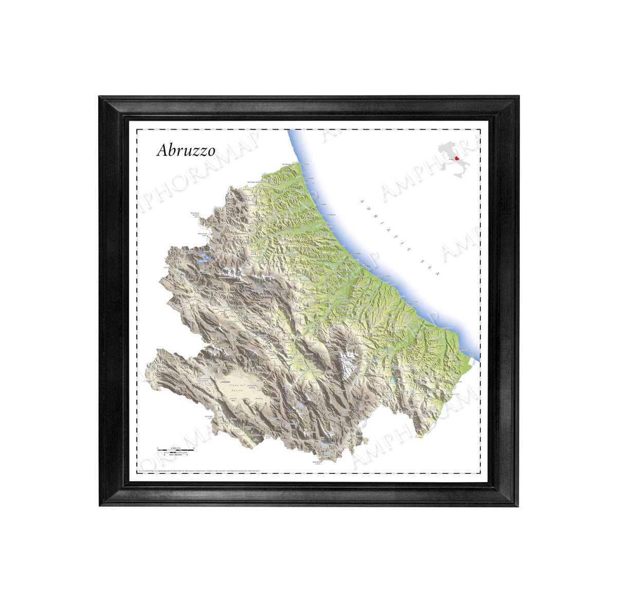 Abruzzo Topographic Relief Map