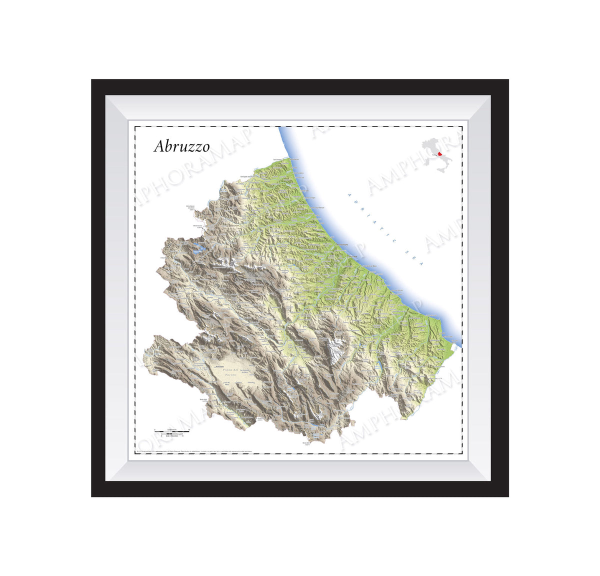 Abruzzo Topographic Relief Map