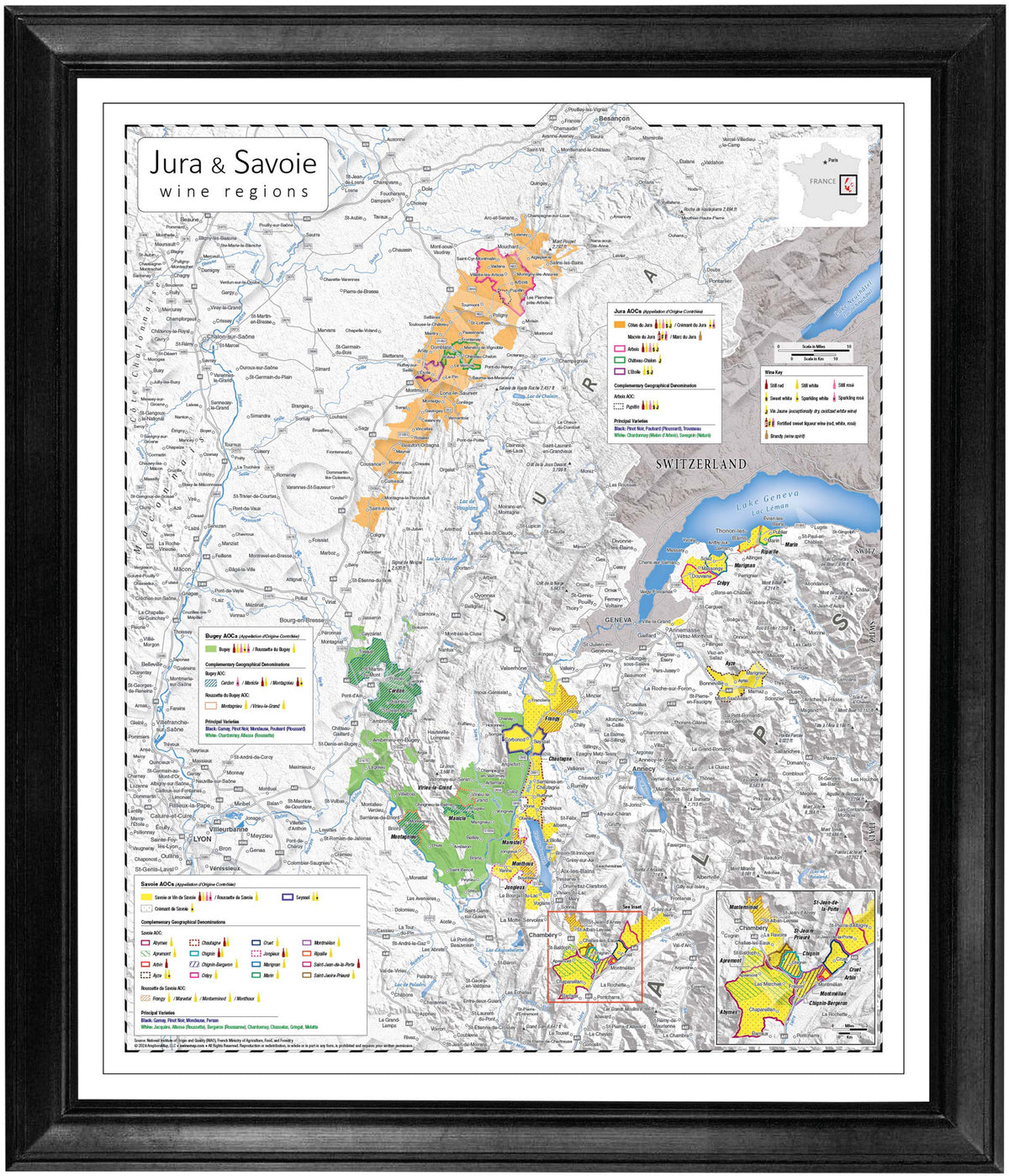 Jura and Savoie Wine Map