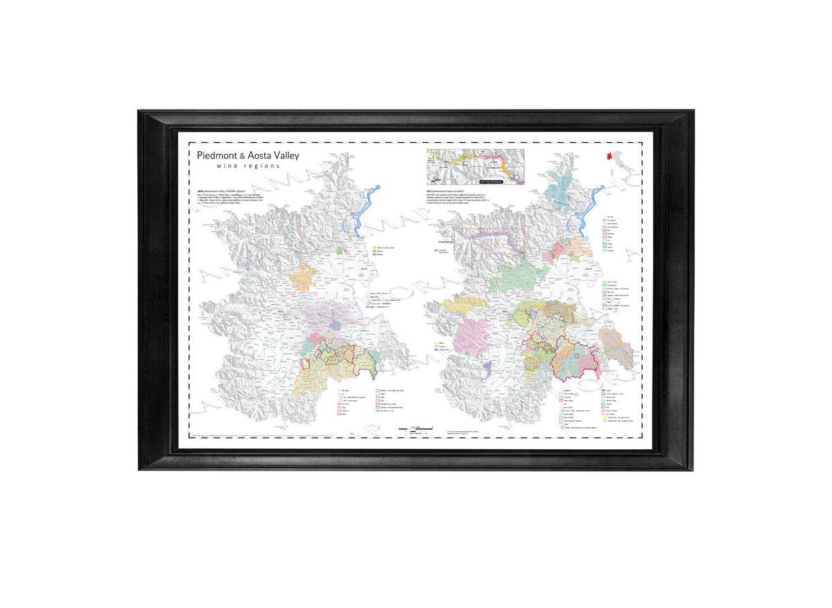 Piedmont & Aosta Valley Wine Map