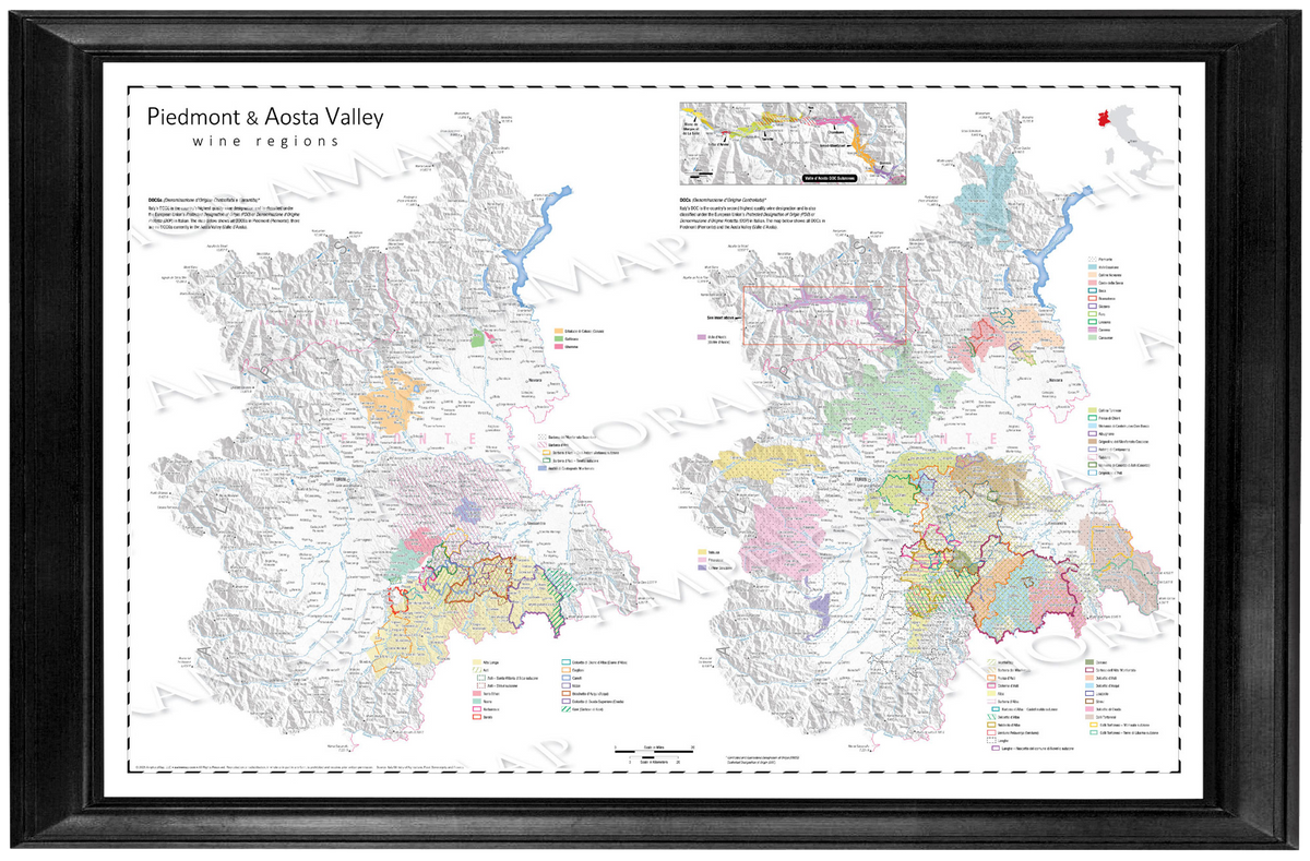 Piedmont & Aosta Valley Wine Map