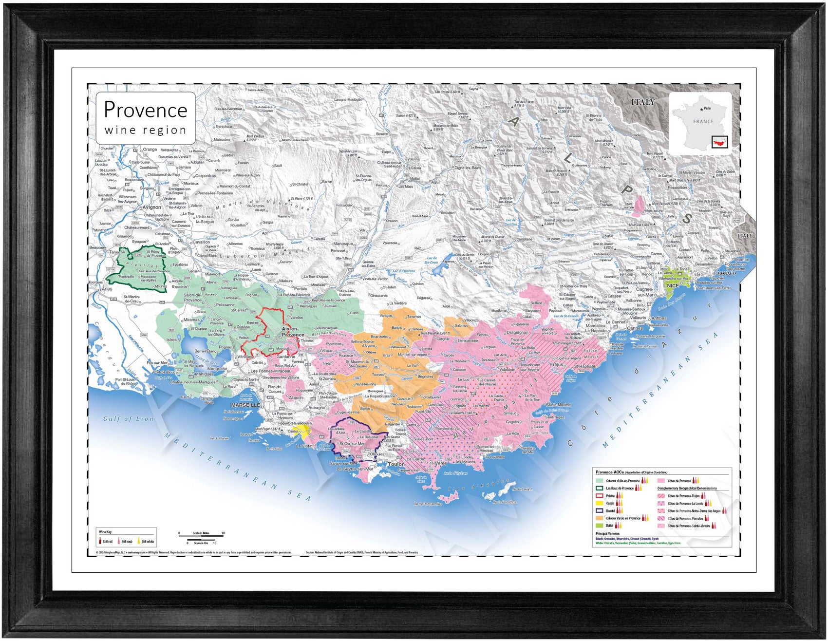 Provence Wine Map - AmphoraMap