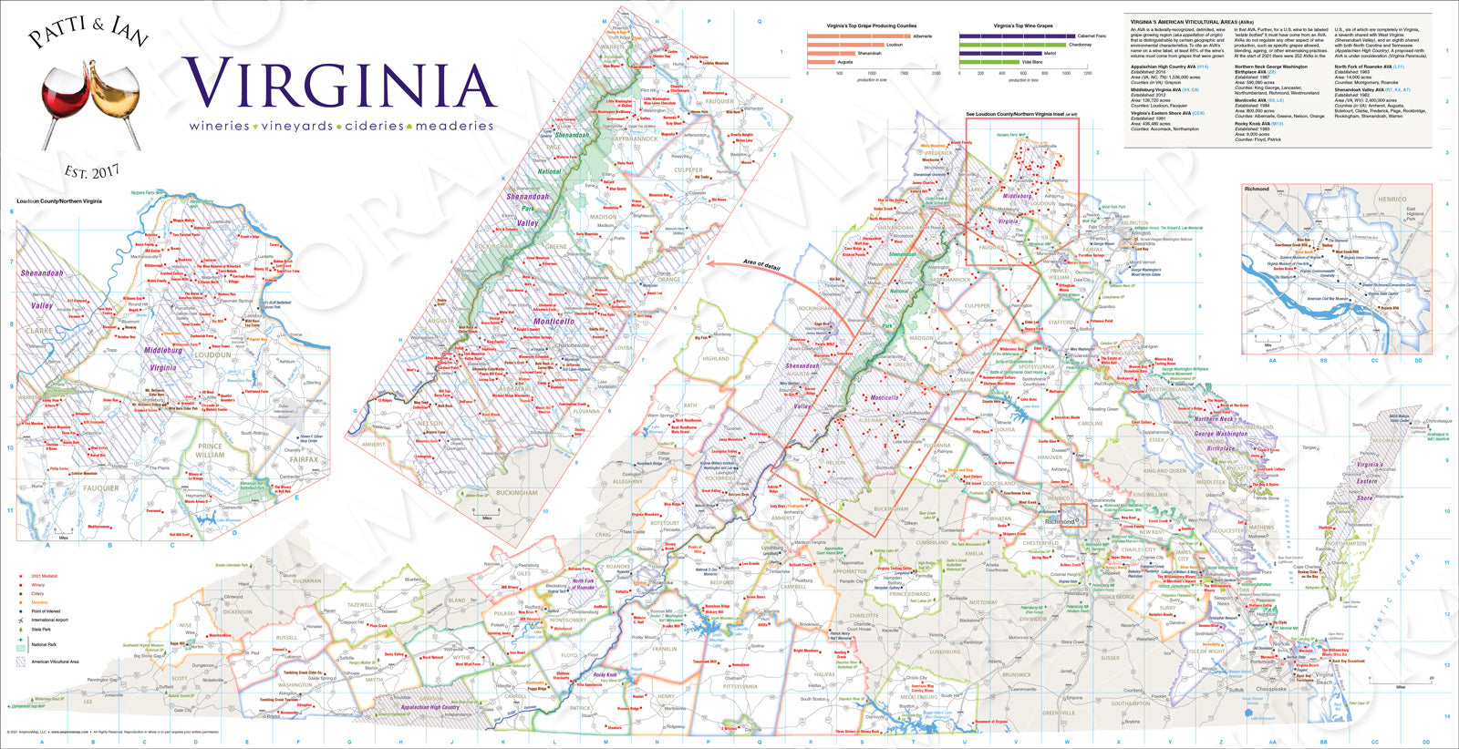 Virginia Map Project Label Custom Map - AmphoraMap